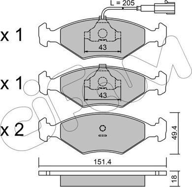 Cifam 822-057-4 - Kit de plaquettes de frein, frein à disque cwaw.fr