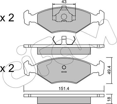 Cifam 822-057-3 - Kit de plaquettes de frein, frein à disque cwaw.fr