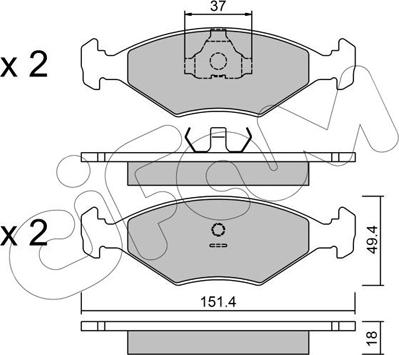 Cifam 822-057-2 - Kit de plaquettes de frein, frein à disque cwaw.fr