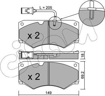 Cifam 822-014-3 - Kit de plaquettes de frein, frein à disque cwaw.fr