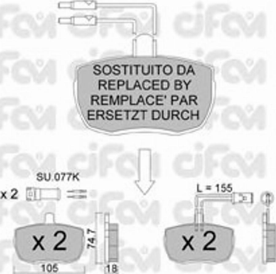 Cifam 822-016-4 - Kit de plaquettes de frein, frein à disque cwaw.fr