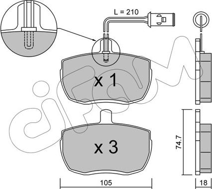 Cifam 822-016-5 - Kit de plaquettes de frein, frein à disque cwaw.fr