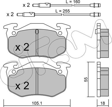 Cifam 822-036-0 - Kit de plaquettes de frein, frein à disque cwaw.fr