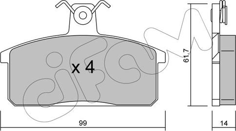 Cifam 822-026-4 - Kit de plaquettes de frein, frein à disque cwaw.fr