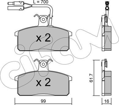 Cifam 822-026-1 - Kit de plaquettes de frein, frein à disque cwaw.fr