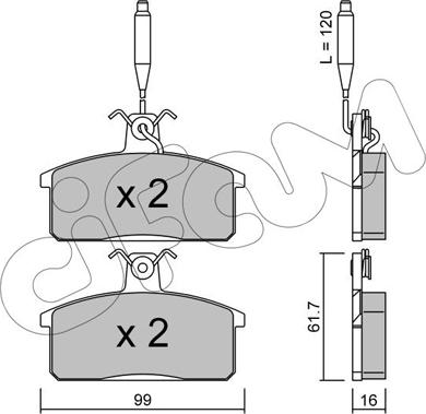 Cifam 822-026-3 - Kit de plaquettes de frein, frein à disque cwaw.fr