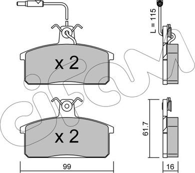 Cifam 822-026-2 - Kit de plaquettes de frein, frein à disque cwaw.fr