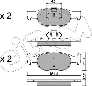 Cifam 822-079-1 - Kit de plaquettes de frein, frein à disque cwaw.fr