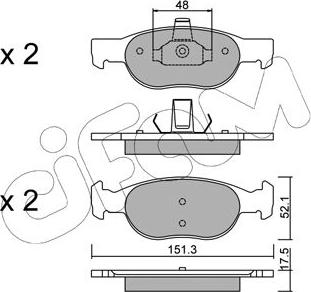 Cifam 822-079-2 - Kit de plaquettes de frein, frein à disque cwaw.fr