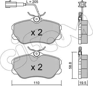 Cifam 822-074-0 - Kit de plaquettes de frein, frein à disque cwaw.fr