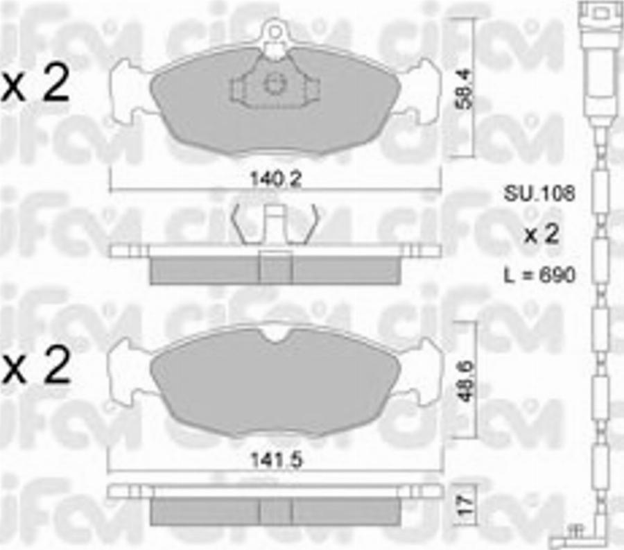 Cifam 822-077-0K - Kit de plaquettes de frein, frein à disque cwaw.fr