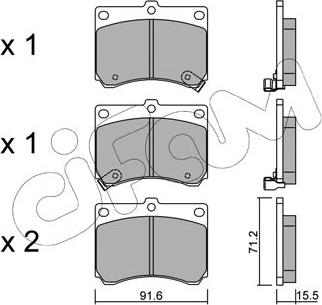 Cifam 822-197-0 - Kit de plaquettes de frein, frein à disque cwaw.fr