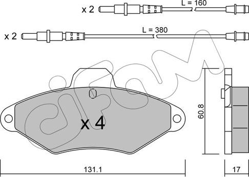 Cifam 822-144-0 - Kit de plaquettes de frein, frein à disque cwaw.fr