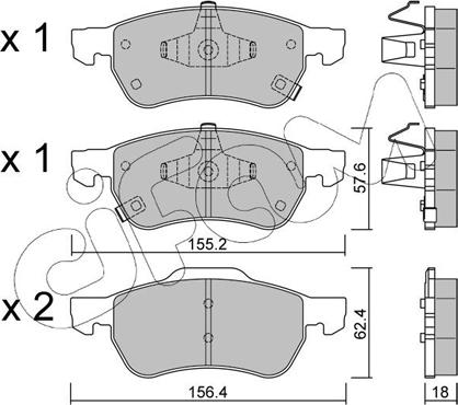 Cifam 822-1408-0 - Kit de plaquettes de frein, frein à disque cwaw.fr