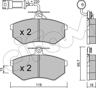 Cifam 822-148-4 - Kit de plaquettes de frein, frein à disque cwaw.fr