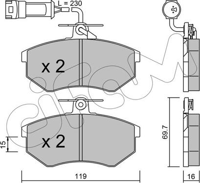 Cifam 822-148-3 - Kit de plaquettes de frein, frein à disque cwaw.fr