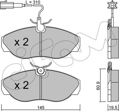 Cifam 822-154-1 - Kit de plaquettes de frein, frein à disque cwaw.fr