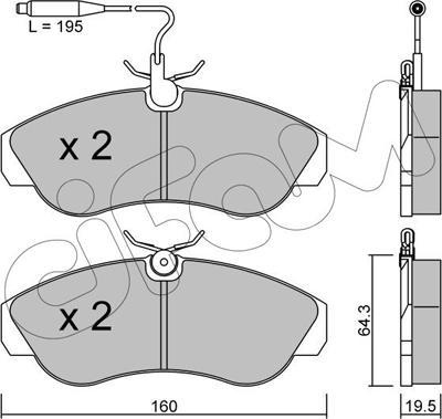 Cifam 822-155-0 - Kit de plaquettes de frein, frein à disque cwaw.fr