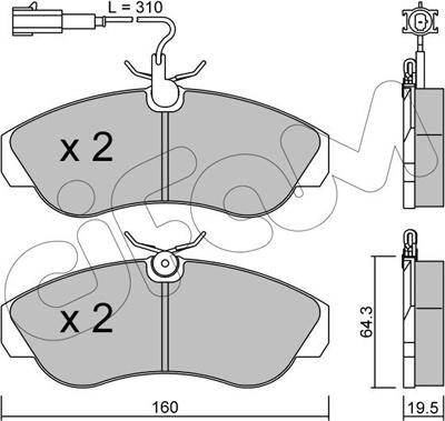 Cifam 822-155-1 - Kit de plaquettes de frein, frein à disque cwaw.fr