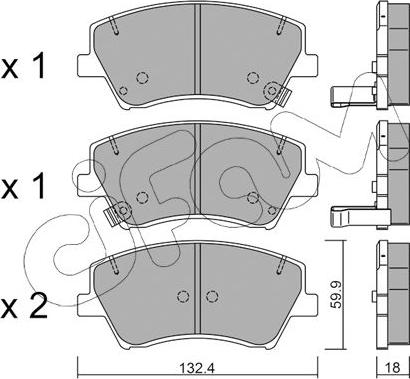 Cifam 822-1092-0 - Kit de plaquettes de frein, frein à disque cwaw.fr