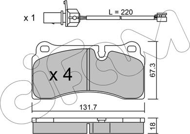 Cifam 822-1044-0 - Kit de plaquettes de frein, frein à disque cwaw.fr