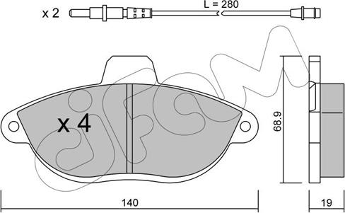 Cifam 822-105-0 - Kit de plaquettes de frein, frein à disque cwaw.fr