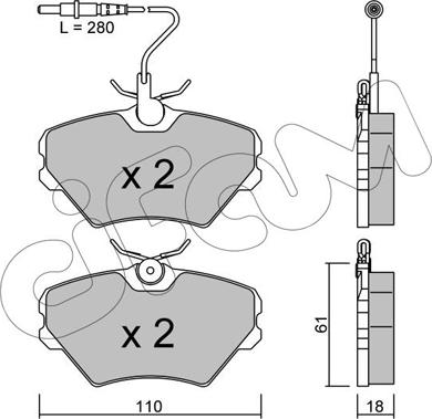 Cifam 822-106-0 - Kit de plaquettes de frein, frein à disque cwaw.fr