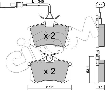 Cifam 822-100-6 - Kit de plaquettes de frein, frein à disque cwaw.fr