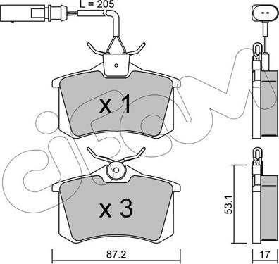 Cifam 822-100-3 - Kit de plaquettes de frein, frein à disque cwaw.fr