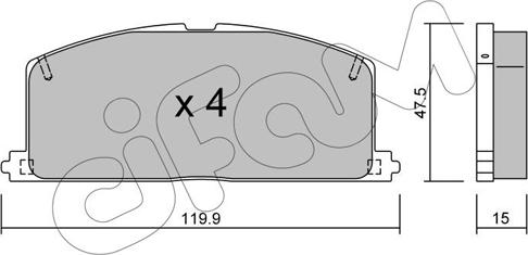 Cifam 822-108-0 - Kit de plaquettes de frein, frein à disque cwaw.fr