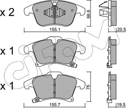 Cifam 822-1039-0 - Kit de plaquettes de frein, frein à disque cwaw.fr