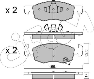 Cifam 822-1034-0 - Kit de plaquettes de frein, frein à disque cwaw.fr