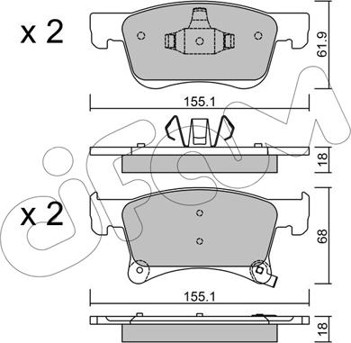 Cifam 822-1035-0 - Kit de plaquettes de frein, frein à disque cwaw.fr