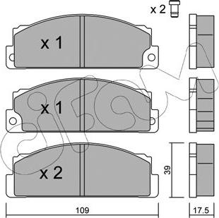 Cifam 822-102-0 - Kit de plaquettes de frein, frein à disque cwaw.fr