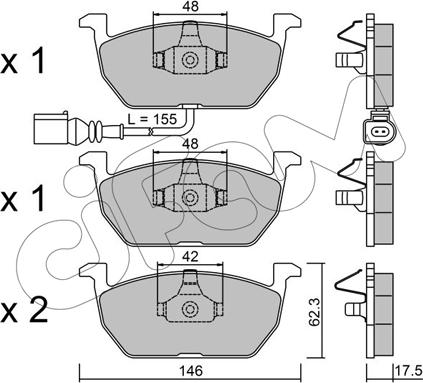 Cifam 822-1028-0 - Kit de plaquettes de frein, frein à disque cwaw.fr