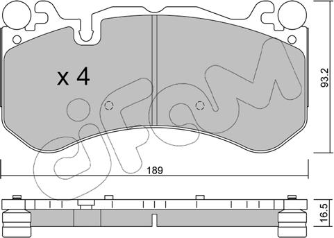 Cifam 822-1198-0 - Kit de plaquettes de frein, frein à disque cwaw.fr