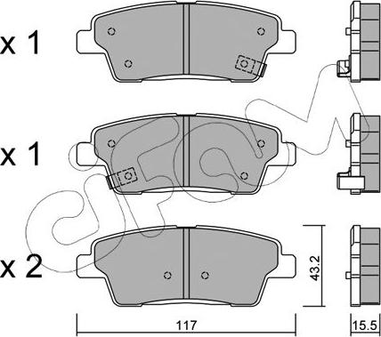 Cifam 822-1140-0 - Kit de plaquettes de frein, frein à disque cwaw.fr