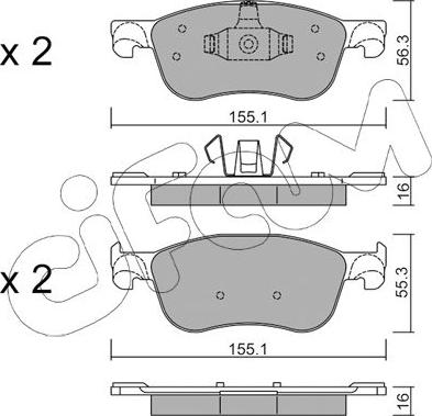 Cifam 822-1142-0 - Kit de plaquettes de frein, frein à disque cwaw.fr