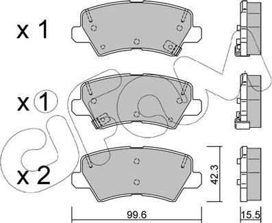 Cifam 822-1166-0 - Kit de plaquettes de frein, frein à disque cwaw.fr