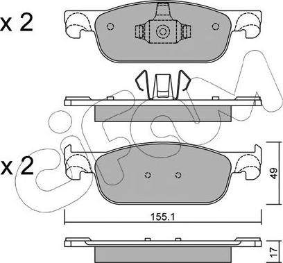 Cifam 822-1109-0 - Kit de plaquettes de frein, frein à disque cwaw.fr