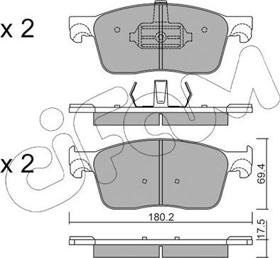 Cifam 822-1107-0 - Kit de plaquettes de frein, frein à disque cwaw.fr