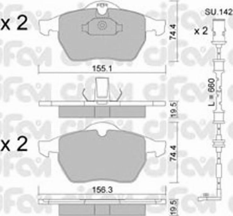 Cifam 822-118-3K - Kit de plaquettes de frein, frein à disque cwaw.fr