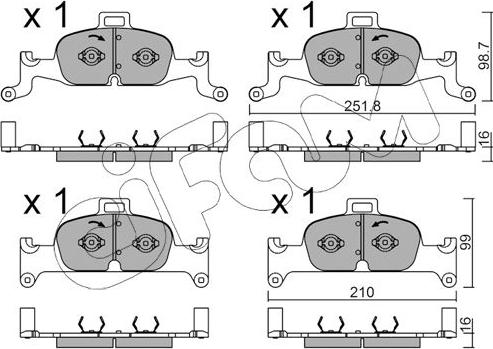 Cifam 822-1126-0 - Kit de plaquettes de frein, frein à disque cwaw.fr