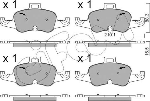 Cifam 822-1127-0 - Kit de plaquettes de frein, frein à disque cwaw.fr