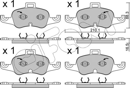 Cifam 822-1127-1 - Kit de plaquettes de frein, frein à disque cwaw.fr