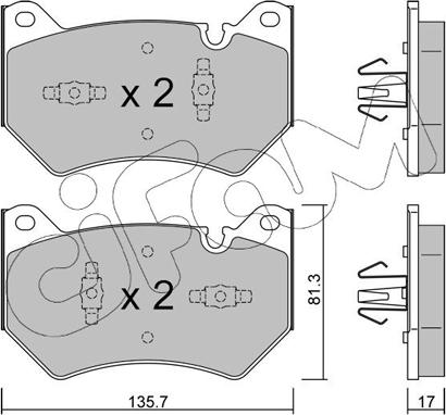 Cifam 822-1170-1 - Kit de plaquettes de frein, frein à disque cwaw.fr