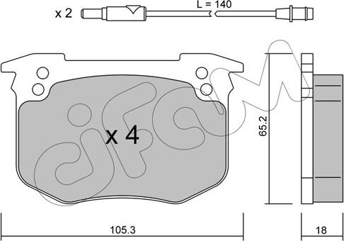 Cifam 822-189-0 - Kit de plaquettes de frein, frein à disque cwaw.fr