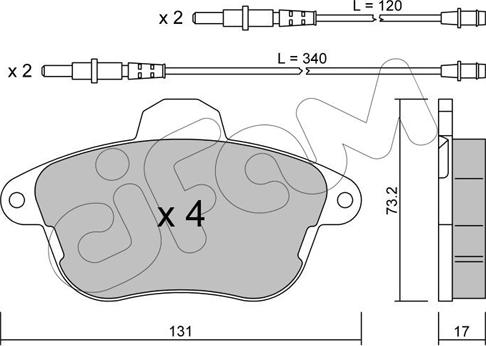 Cifam 822-184-0 - Kit de plaquettes de frein, frein à disque cwaw.fr