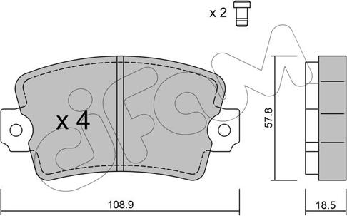 Cifam 822-186-0 - Kit de plaquettes de frein, frein à disque cwaw.fr