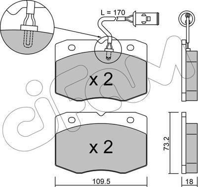 Cifam 822-139-0 - Kit de plaquettes de frein, frein à disque cwaw.fr